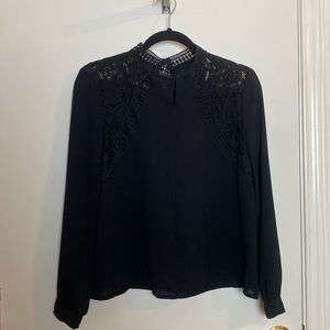 Knit high collar top